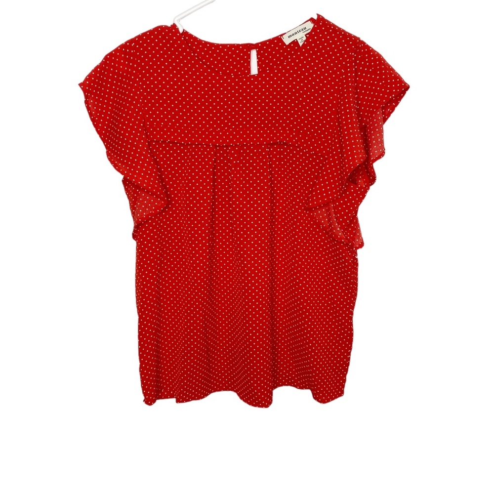 Monteau red polka dot top size medium NWOT b